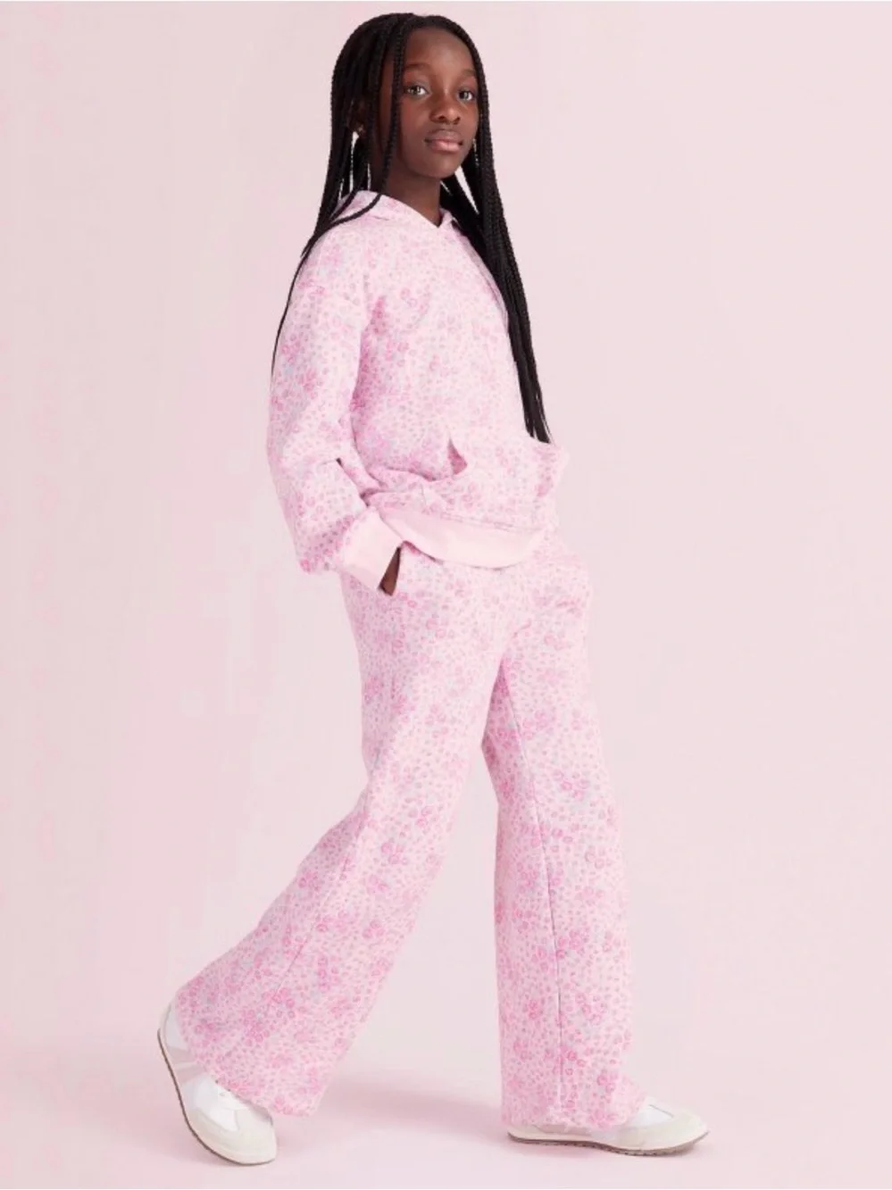 LoveShackFancy Girls' Pink Floral Hooded Set